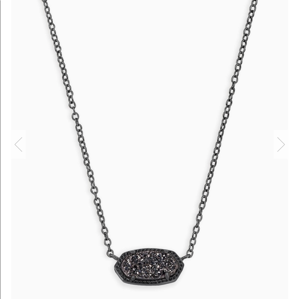 Kendra Scott Elisa Pendant Necklace in Black Drusy